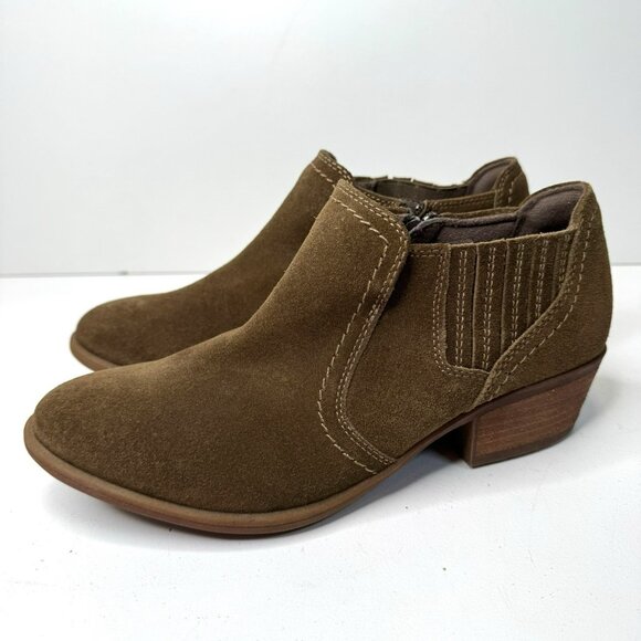 Earth Shoes Ankle Booties Womens Size 9.5 Brown Suede Leather Western Boho - Picture 4 of 10